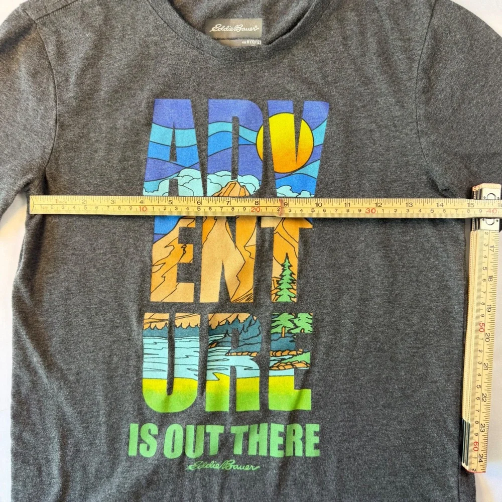 Eddie Bauer Kids Adventure Is Out There Graphic Tee Charcoal Grey M 10/12